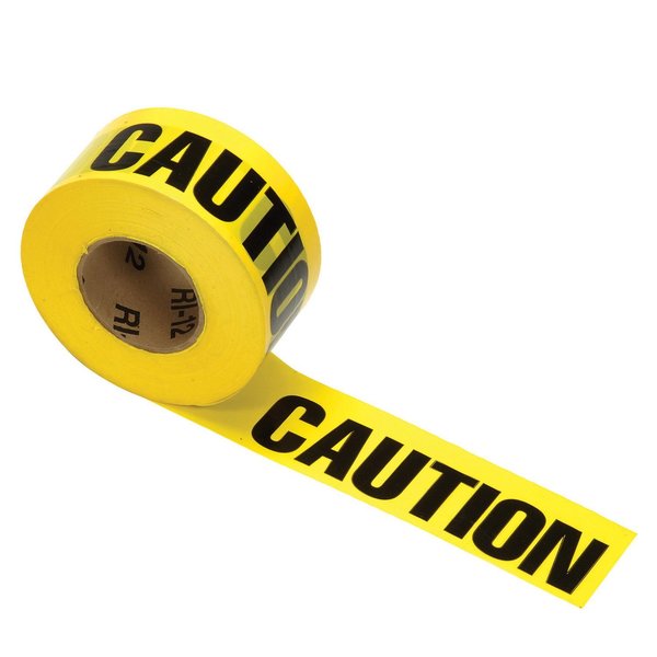 National Marker Co Printed Barricade Tape - Caution Caution, 1,000' x 3, Yellow, 1 Roll PT1-2ML